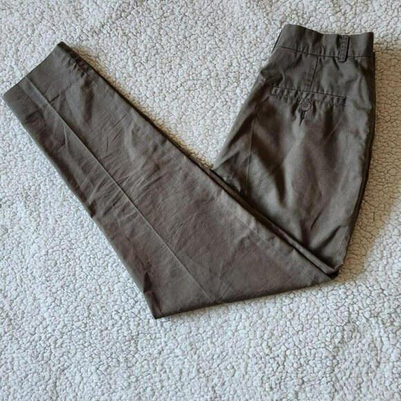 CALVIN KLEIN Vintage women brown taupe trousers Sz 6 High Waist Ankle Length - Picture 3 of 8